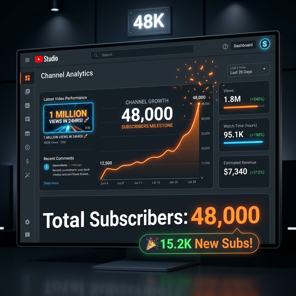48,000 Subscribers Organically